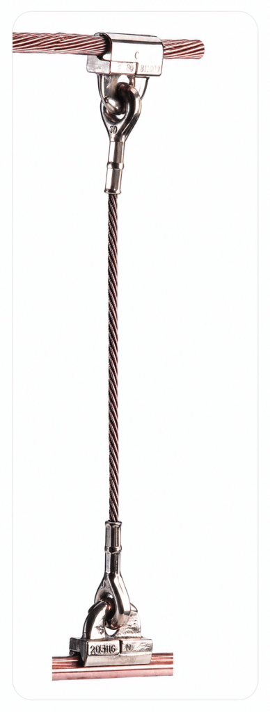 Pendule articulé pour catenaire ferroviaire en aluminium bronze